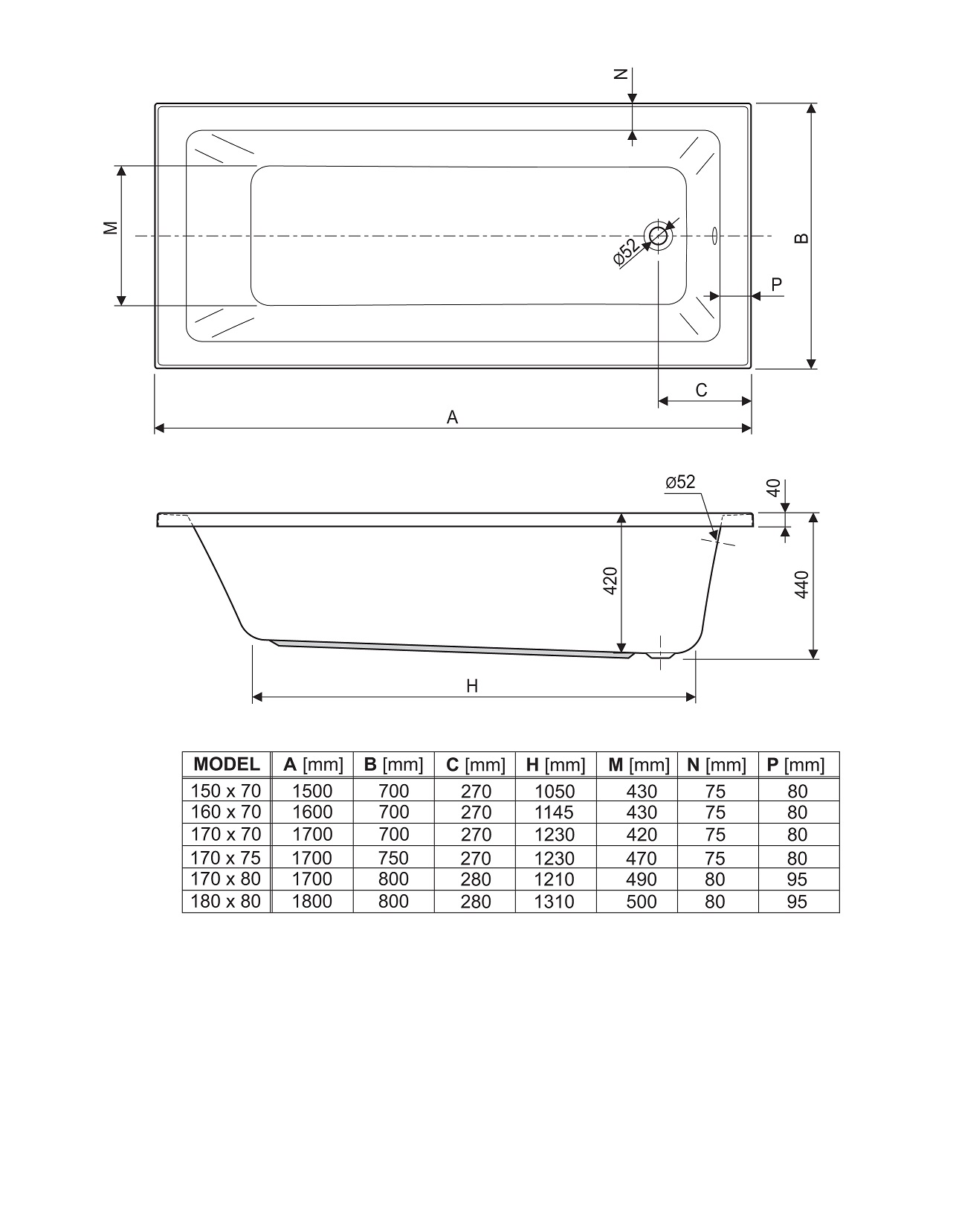 KADA COMO 170x75