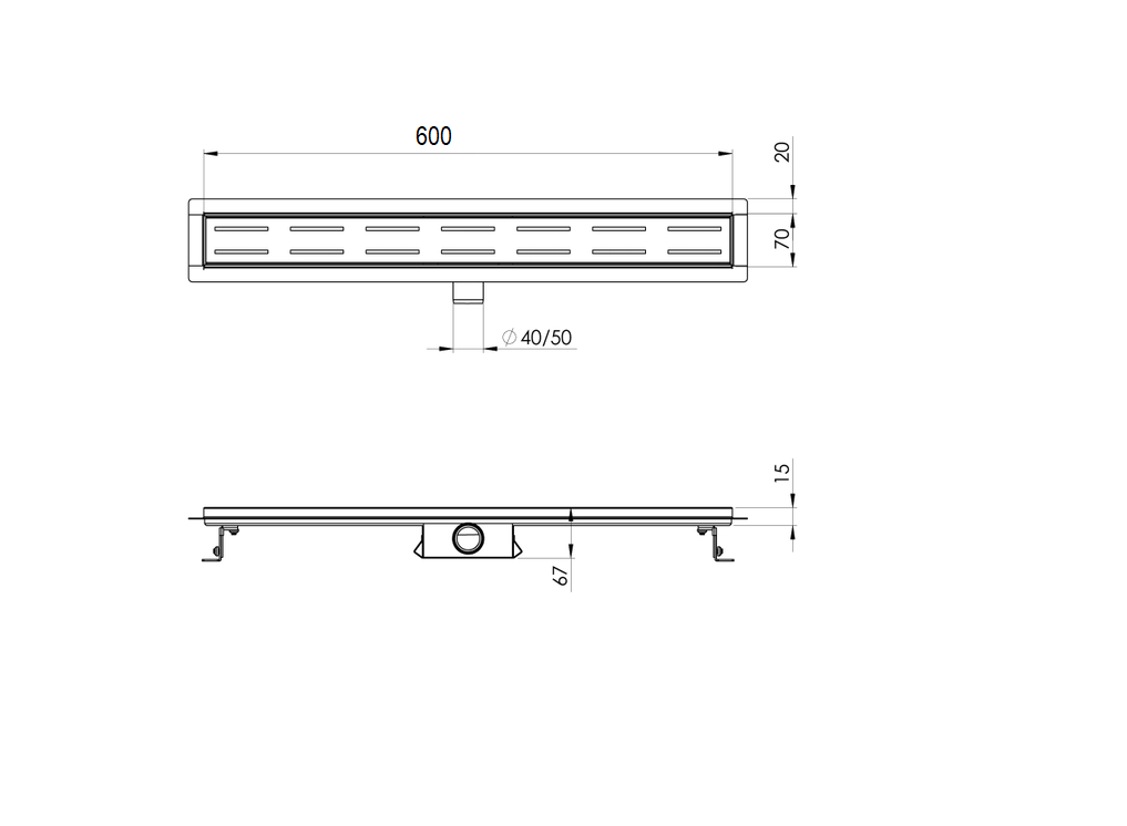 ARMAL TUŠ KANALICA INOX 60 CM LINIJE