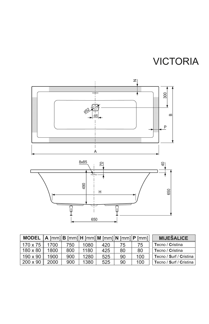 KADA VICTORIA 200x90