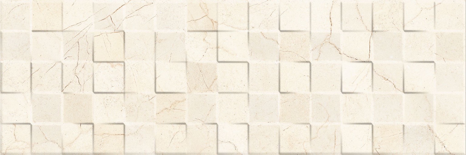 DECOR CUBIK CREMA MARFIL 25X75, SJAJ