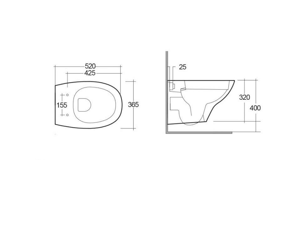 RAK MORNING WC ŠKOLJKA VISEĆA RIMLESS