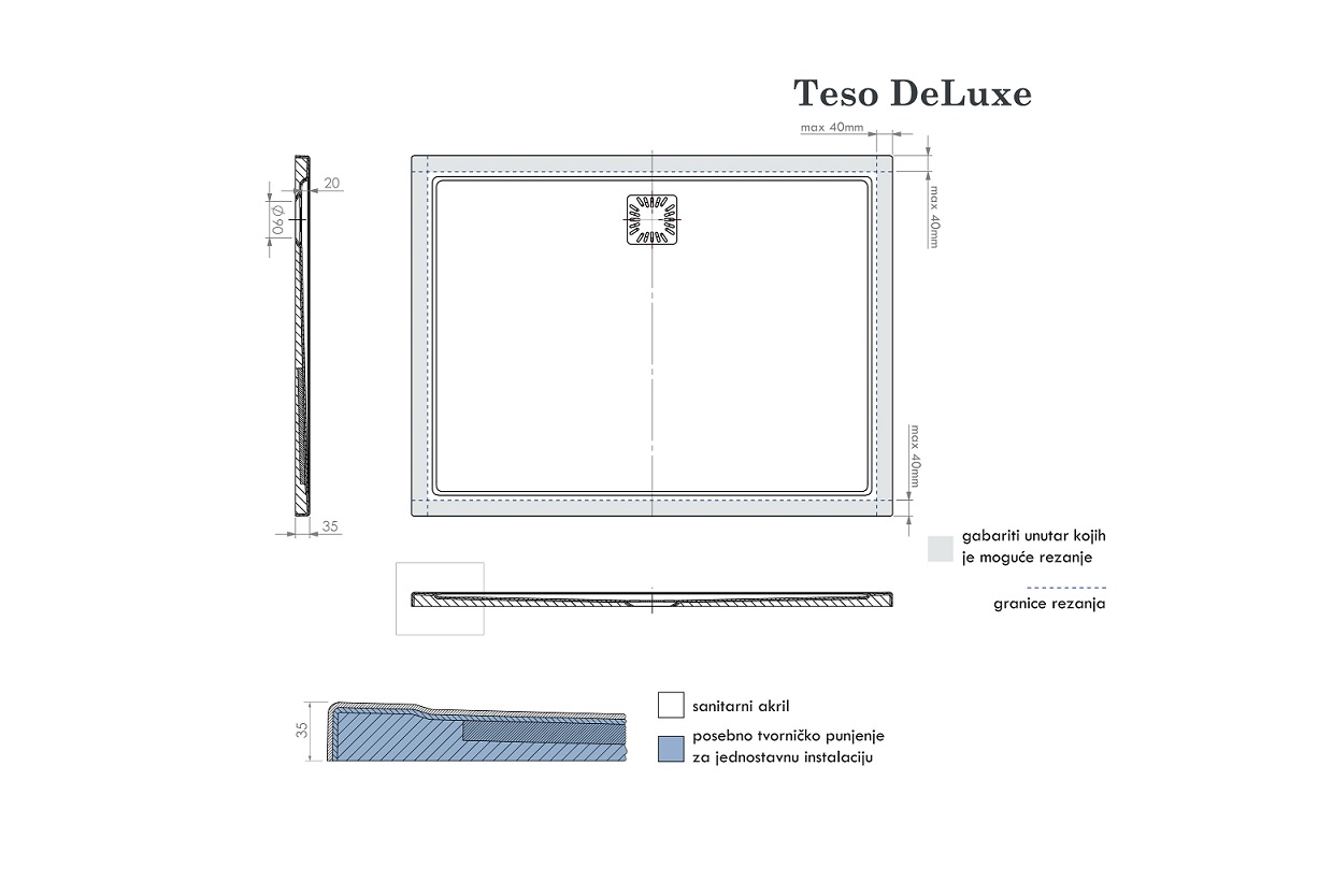 TUŠ KADA TESO  DELUXE 140X80