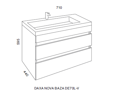 DAXA NEW VISEĆA BAZA 70  SIVA SJAJ I UMIVAONIK