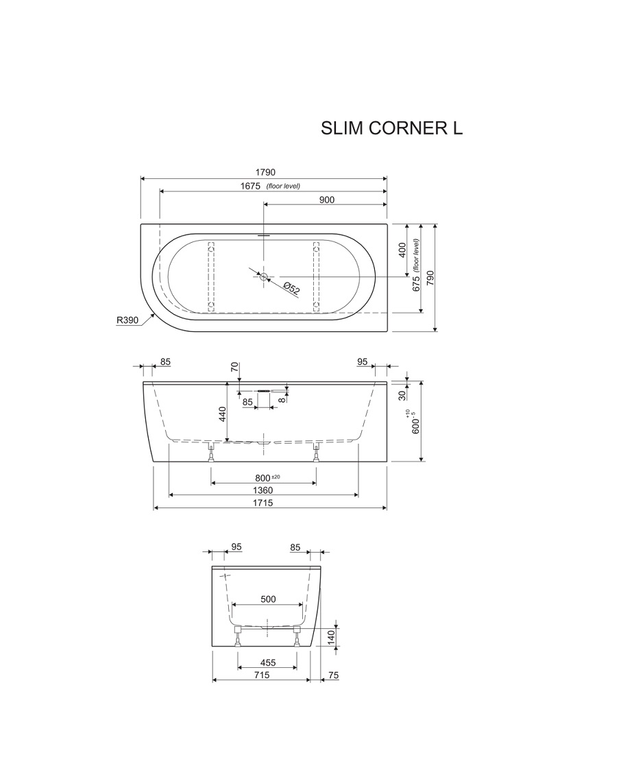 KADA SLIM CORNER  XS D 160x75