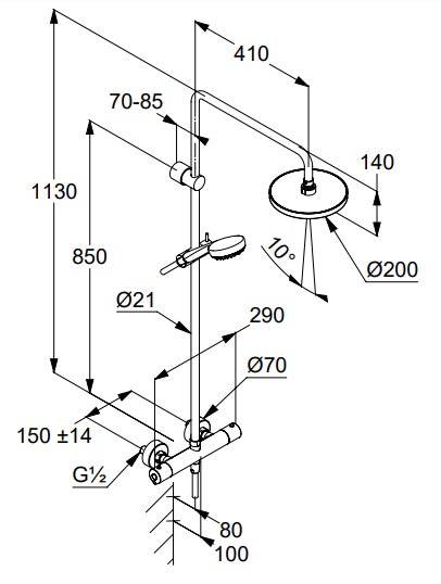 KLUDI LOGO TERMOSTAT DUAL TUŠ SET